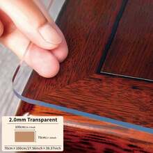 1pc 2.0mm Thick Transparent Protective Desk Mat, Durable Heat-Resistant Table Pad For Living Room, Dining Room, Kitchen, Bedroom, Premium Luxury Design - White - View 23