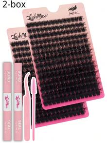 392PCS/196PCS Lash Clusters Kit – 150D Faux Mink DIY Lash Extension, Premium D Curl Individual Lash Clusters 0.31–0.63inch, Natural Volume, Lightweight & Reusable, Easy-To-Apply Eyelash Kit With Lash Bond & Seal, Tweezers & Lash Brush, Perfect For Daily Wear, Wedding, Cosplay, Halloween, Thanksgiving, Christmas & New Year's, Lash Clusters, Eyelash Clusters, Individual Eyelashes, Lashes, Fake Lashes, Beauty & Health, Personal Care, Festive Glam Beauty - 黑色 - 查看 10