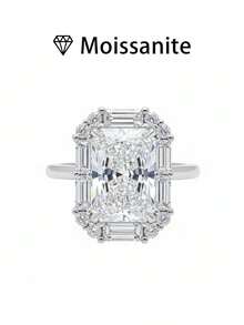 1pc Women's Wedding Ring, Sparkling Elegant Ring, 2.4g 925 Sterling Silver, 2 Carat Moissanite, Bohemian Palace Style, Luxury Engagement/Wedding/Anniversary/Valentine's Day Gift, Comes With Moissanite Certificate And Exquisite Gift Box - Silver - View 11