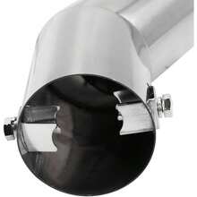 Car Stainless Steel Exhaust Tips Fit 1.5 To 2 Inch Car Exhaust Pipe Modification Tail Throat Tail Pipe Steel Exhaust Tips Tailpipe Black - 鉻合金 - 查看 5