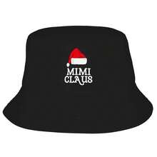 Mimi Claus A Festive Christmas Hat Design Bucket Hat Summer Travel Fisherman Cap - Black - View 1