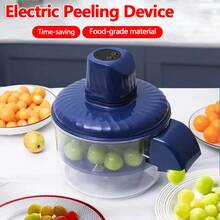 自动果蔬去皮器，家用商用两用，适用于葡萄、大蒜等果蔬去皮，便携式设计，配备1500mAh电池，方便旅行和聚会携带，支持Type-C充电。
