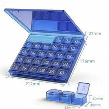 1pc 30-Slot Pill Box, 2pcs 30-Day Pill Organizer, Monthly Pill Storage Box, 30-Slot Medication Box, Travel Monthly Pill Case, Storage Container - Multicolor - View 14