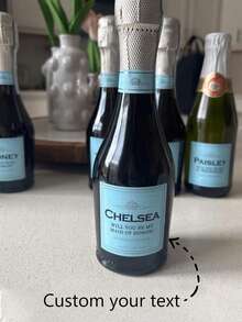 定制普罗塞克香槟酒标、定制普罗塞克酒标、定制葡萄酒防水酒标、葡萄酒酒标、周年纪念、母亲节礼物、父亲节礼物、伴娘求婚礼物、香槟生日礼物、个性化订婚礼物 - 彩色 - 查看 6