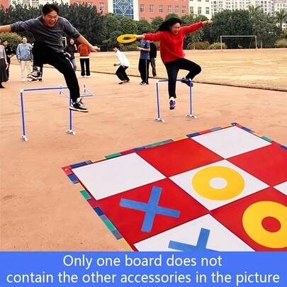 1pc Giant Tic-Tac-Toe Team Game, Interactive Multiplayer Challenge For Team Cohesion Cooperation And Fun For Family Holiday Party Interaction Outdoor Group Building Activitie(Only One Board Does Notcontain The Other Accessories In The Picture)