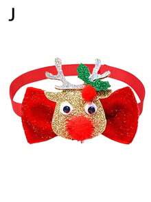 1 件圣诞限量版宠物领结，红色带有圣诞元素，迷你可爱领带适合宠物圣诞节，创意狗狗配饰，手工制作印刷差异属于正常现象，不影响使用 - 紅色 - 查看 21