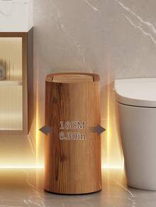 1个3.43加仑木纹浴室塑料垃圾桶，方形防臭木纹塑料转角垃圾桶 - 带盖，脚踏式塑料垃圾桶，防水，易清洁，节省空间设计，适合小空间，适用于浴室、洗衣房、家庭办公室和卧室等狭窄空间，无需用电 - 也适用于浴室、厨房、客厅、酒店，消除异味 - 彩色 - 查看 6