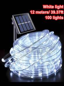 Luces de cadena LED solares impermeables, luces de tubo y cuerda, guirnalda navideña, luces de hadas, iluminación decorativa para exteriores y días festivos - Multicolor - Ver 19