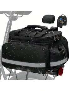 RAINSMORE 22L Alforjas para Bicicleta Impermeable,Multifuncional Bolsa de Asiento Trasero de Bicicleta,Maletero Trasero,Portabicicleta trasero con cubierta de lluvia,borde reflectante y Gran capacidad - 1 - Ver 7
