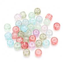 60 件 6*8 毫米彩色玻璃光滑圆珠，DIY 配件材料，适用于手链、项链、鞋子、帽子、包包、钥匙扣、手机吊饰等 - 6*8mm桶珠 - 查看 12