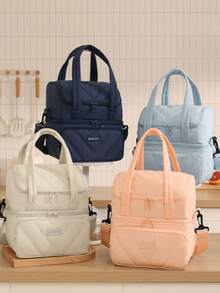 1 szt. Duża pojemność, miękka, izolowana torba na lunch, przenośna, izolowana torba o dużej pojemności, przenośna, izolowana torba na lunch z folii aluminiowej, izolowana torba na lunch z powrotem do szkoły, podróż, piknik, szkoła, praca, kemping, biuro, dziewczęta, chłopcy, studenci, niezbędne w podróży, artykuły szkolne, niezbędne na studia, świąteczna torba na lunch, odpowiednia na każdą porę roku: wiosnę, lato, jesień i zimę