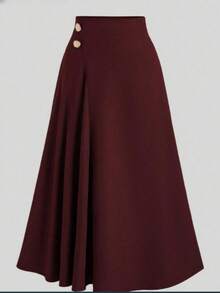 Women's Commuter Vibe A-Line Skirt, Draping Design Slimming Effect, Suitable For Spring And Autumn