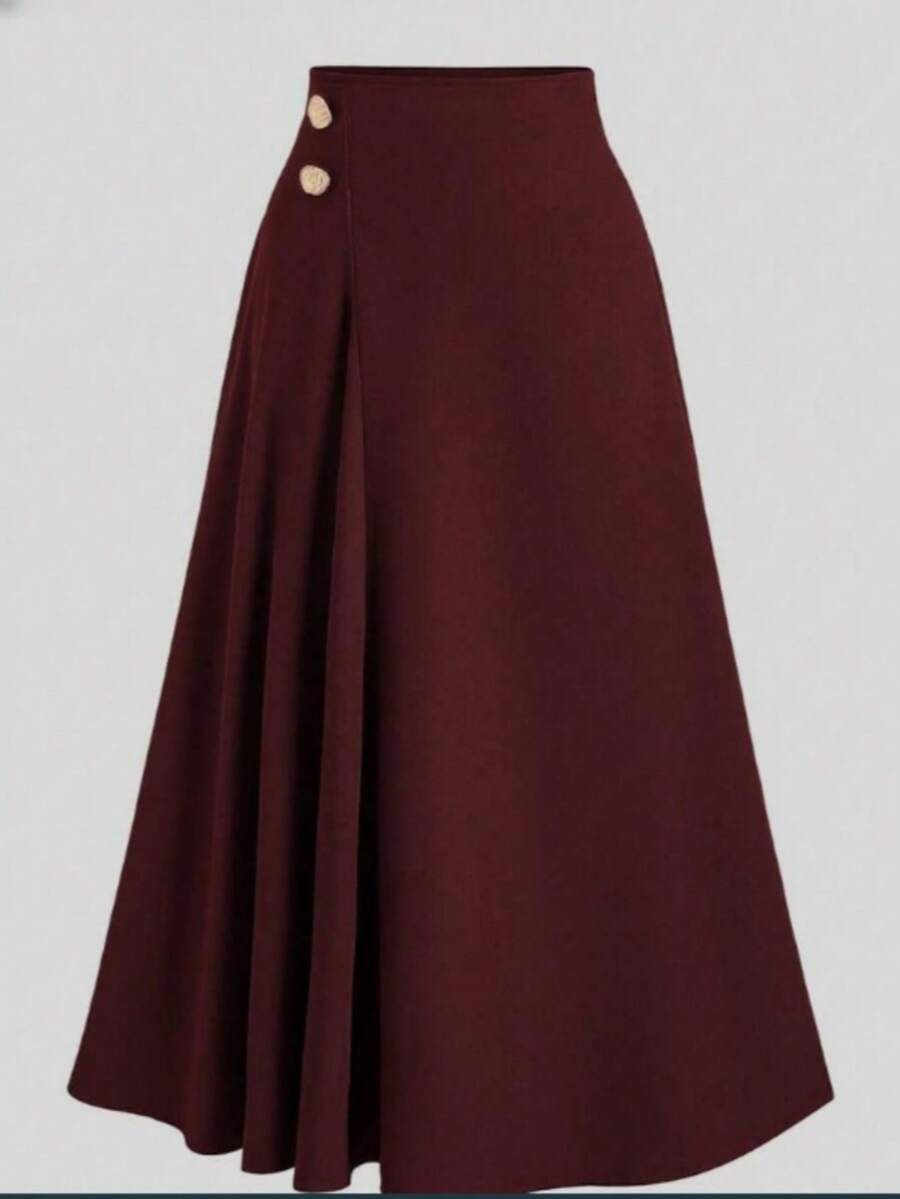 Women's Commuter Vibe A-Line Skirt, Draping Design Slimming Effect, Suitable For Spring And Autumn