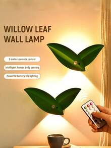 1PC Christmas Gifts Leaf Shaped Wall Light, Motion Sensor, RGB Colors, USB Charging, Battery Model, Perfect For Bedroom, Hallway, Stairs, And Home Decor.