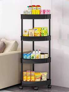 1pc Multi-Functional Plastic Storage Rack, Triangular Corner Shelf, Multi-Tier Floor-Standing Rack For Kitchen, Bathroom, Shower, Living Room, Bedroom Cosmetic Storage, Portable Wall-Mounted Corner Shelf Bathroom - Multicolor - View 6