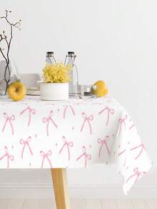 1件/3件装粉色蝴蝶结PE桌布，粉色蝴蝶结主题一次性防水桌布，粉色生日装饰，生日，婚礼，节日派对，家居活动装饰桌旗，厨房餐桌橱柜吧台台面礼品桌布，家居装饰，桌面装饰，户外露营野餐桌布，易清洁桌布套装，派对礼品 - 粉紅色蝴蝶結 - 查看 4