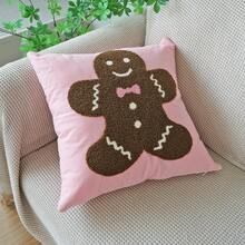 1 szt. poszewka na poduszkę z motywem laski cukrowej i piernikowego ludzika, świąteczna dekoracja do domu, do sypialni