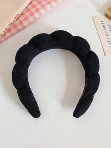 1pc Facial Headband / 2pcs Facial Wristbands / 3sets Spa Headband, Makeup Headband, Facial Headband, Skincare Headband, Pink Velvet Fluffy Sponge Headband, Bow, Bubble, Spa Headband, Wristband, Women & Girls Hair Accessories Set - Multicolor - View 11