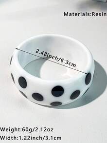 1 chiếc vòng tay nhựa đen trắng cổ điển quyến rũ dành cho nữ, thiết kế màu tương phản độc đáo, thời trang và đa năng - Nhiều màu A - Xem 11