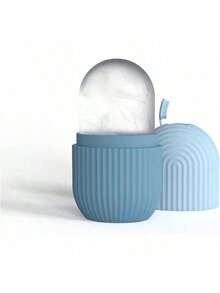 Roller Rodillo de Hielo para la Cara Agarre Antideslizante Rodillos de Hielo para la Cara Silicona Duradera Fácil Operación Molde de Hielo para Belleza Apriete (Azul) - Azul - Ver 6