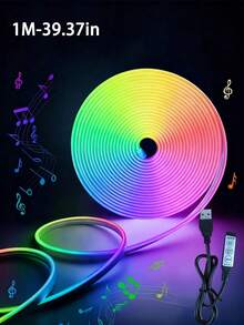 1/2/3/4/5/8/10米柔性LED霓虹灯带，USB供电，适用于万圣节、派对装饰、厨房氛围、卧室、客厅、浴室、聚会和户外DIY装饰 - 多色光 - 查看 14