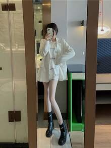 Pantyhose Fishnet Stockings With Shiny Rhinestones White Sheer High Waist Elastic High Recovery Fashion Style Seductive Women's Clothing Valentine's Day Gift Breathable Party Plush Pantyhose Comfortable Lightweight Party Breathable Daily Wear - 白色 - 查看 8