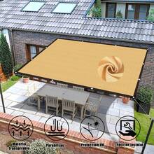 QUTZIX Mallas Sombra Toldo Raschel para Exteriores 4x4m, Sombra Lona Respirable con Protección UV 95%, Perfecto para Jardín, Exteriores, Vela-Resistente al Sol y al Desgaste - 1 - Ver 4