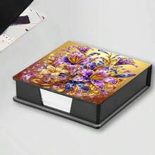 1 件 5D 钻石画套件 - 书签盒收纳盒,特殊形状水晶钻,彩虹色花朵图案,DIY 钻石马赛克备忘录盒,适合存放笔记和作为桌面装饰,感恩节礼物,包含 150 张书签纸 - 彩色 - 查看 16