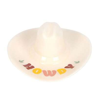 Something Different Howdy Cowboy Hat Trinket Dish (White) - 100% Mixed - (SD6771)