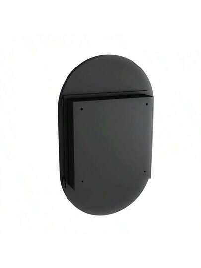 Elegante Oval Spiegel Cabinet, Built In Medicine Wand Cabinet Metal Frame, Adjustable Shelves, Storage Space Bathroom, Living Room Bedroom, Black. view 10