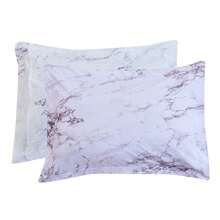 Elegant Comfort Luxurious 10pcs Marble Comforter Set Includes 6pc Sheet Set With Double Sided Storage Pockets Soft Breathable, Easy Care Quilt Comforter Sets, Full/Queen, King/California King And Twin/Twin XL Size Bed With Stylish Decor And Accessories Bed In A Bag For All Seasons, Christmas Decorations Gifts, Cozy Winter Styles, Holiday Décor - Tử đinh hương/Trắng - Xem 4