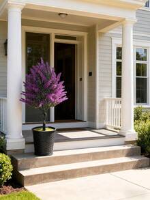 1 Artificial Lavender Plant, Artificial Flower, Ground Insert Type, No Flowerpot, All-Season Home Decoration, Indoor Decoration, Outdoor Courtyard Decoration, Garden Potted Plant, Flower Arrangement, Landscape Beautification.