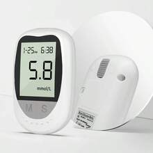 Kit de salud en el hogar: Medidor De Glucosa Digital + Tensiómetro + Pulsioxímetro de dedo con 50 agujas de sangre y 50 tiras reactivas - Blanco - Ver 3