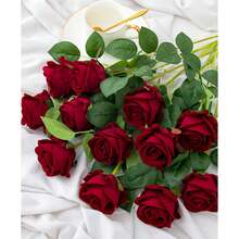 6/12 Rosas artificiales, Rosas rojas oscuras Flores artificiales Rosas falsas para decoración DIY Ramos de boda Centros de mesa Decoraciones, Decoraciones para despedida de soltera, Día de San Valentín, Decoraciones para baby shower, Decoración del hogar, Decoración de centros de mesa, Decoración navideña, Decoración de dormitorio, Decoración de jardín. Regalo.