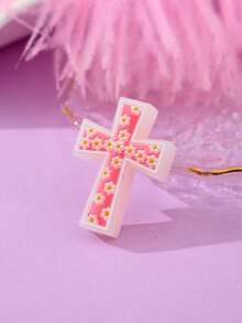 1/5/10pcs Fashionable Cartoon Halloween Cross PVC Soft Rubber DIY Accessories For Beading, Suitable For Family, Couples, Friends Handmade Jewelry Making Pendant, Necklace, Earrings, Keychain, Phone Chain, Decorative Gifts