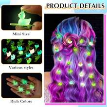 QY- 30 Pcs Halloween Mini Duck Hair Clips Funny Rave Sprout Clips For Women Multiple Styles Duck Glowing Resin Hairpins For Music Festival Hawaiian Christmas Party Gift -6108 - 彩色 - 查看 3