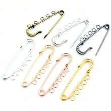 5pcs Craft Safety Pins Brooch Metal Sewing Pins With Loops Sewing Clothes Pins For Tags DIY Handmade Jewelry Making Accessories Findings - Brooch Pins - View 4