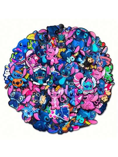 55pcs Disney Stitch Shoe Charms Set, Cute Cartoon Shoe Decorations, Suitable For Birthday Gifts, Party Favors, Christmas Gifts