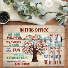 1 件/4 件/6 件亚麻餐垫，印有激励团队精神的图案，适合餐桌、四季装饰、现代可洗桌垫、家居装饰、杯垫、厨房餐垫、室内/室外派对装饰、理想礼物 - 彩色 - 查看 7