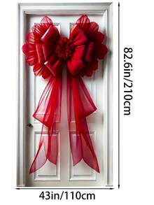 1 Stück großer roter Weihnachtsschleifen, festlicher Weihnachtsstil, kann an der Haustür für Weihnachtsdekoration im Haus, Valentinstag Party Eingangsbereich Dekoration und Winterdekoration an der Tür aufgehängt werden. Es ist eine beliebte Feiertags-Dekoration zum Dekorieren der Haustür.