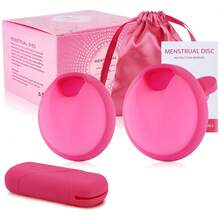 2pcs Disco Menstrual Reusable Silicona L Más S Con Estuche - Rosa - Ver 8
