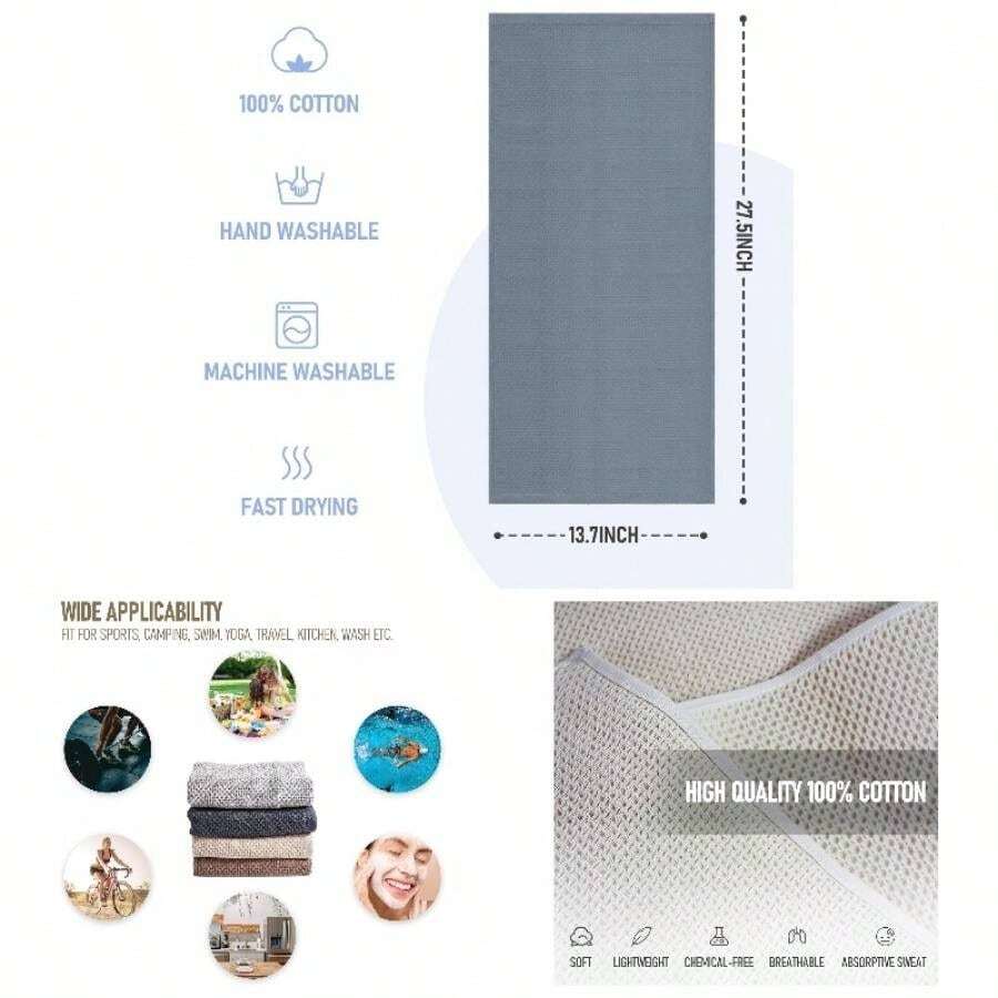 - Paquete de 4 toallas de yoga 14x 30 pulgadas sper suaves, de secado rpido para cuello y cara, toalla de enfriamiento absorbente transpirable para clima clido, yoga, viajes, - 4 piezas - 4 colores - Ver 1