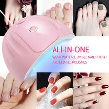 UV美甲灯，护眼灯，适用于凝胶美甲，凝胶指甲油固化灯，家用美甲沙龙工具 - 粉色 - 查看 3