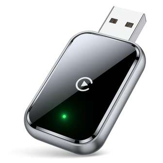 Wireless CarPlay Adapter For IPhone, Convert Wired To Wireless Apple CarPlay Adapter, Mini Size With Extension Cable USB & USB-C/Type-C, Stable Control & No Delay, Black