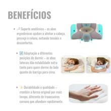 Orthopedic Pillow With Cervical Wings Anti-Snoring Apnea Ergonomic Premium Foam Comfortable - 彩色 - 查看 4
