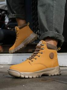 Giày bảo hộ lao động thời trang nam, giày leo núi ngoài trời có mũi thép, giày bảo hộ cao cổ cỡ lớn, giày bảo hộ lao động công nghiệp xây dựng nhà kho cho mùa xuân, thu và đông. - màu đen - Xem 2