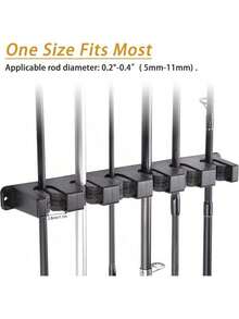 MMSZHL Soporte Horizontal para Cañas de Pescar, Estante de Almacenamiento Negro para 6 Cañas con Protección de Espuma EVA, para Cochera, Barcos y Actividades de Pesca - Negro - Ver 5