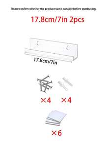 8 件装透明亚克力黑胶唱片架,房间墙面书架,悬浮书架,展示架,杂志架,壁挂式置物架 - 透明 - 查看 21