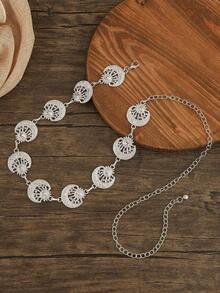 Boho 1pc Women Oval Decor Chain Belt Halloween Summer, School Fall, Autumn, Halloween - Sao và Trăng Bạc - Xem 6