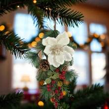 1pc, Artificial Christmas Teardrop Swag Wreath, Christmas Pine Cones Red Berries Swag Decoration Teardrop Swag Pendant For Wall Door Window, Christmas Wreaths, Christmas Decorations For Home, Christmas Wreaths For Front Door, Christmas Home Decor, Christmas Decorations Christmas Door Wreath, Christmas Garland, Seasonal Wall Hanging, Holiday Decorations, Classic Holiday Design